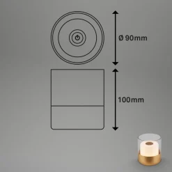 LED-batteri-bordlampe 7483 IP44 lysdæmper, guld