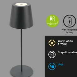 LED-bordlampe 7508015, antracit 2.700 K IP44 Touchdim