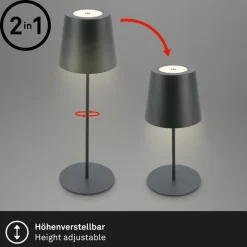 LED-bordlampe 7508015, antracit 2.700 K IP44 Touchdim
