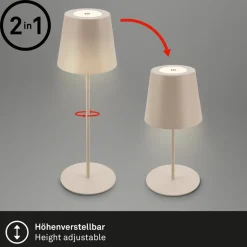 LED-bordlampe 7508011, beige, 2.700 K IP44 touchdæmper