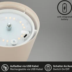 LED-bordlampe 7508011, beige, 2.700 K IP44 touchdæmper