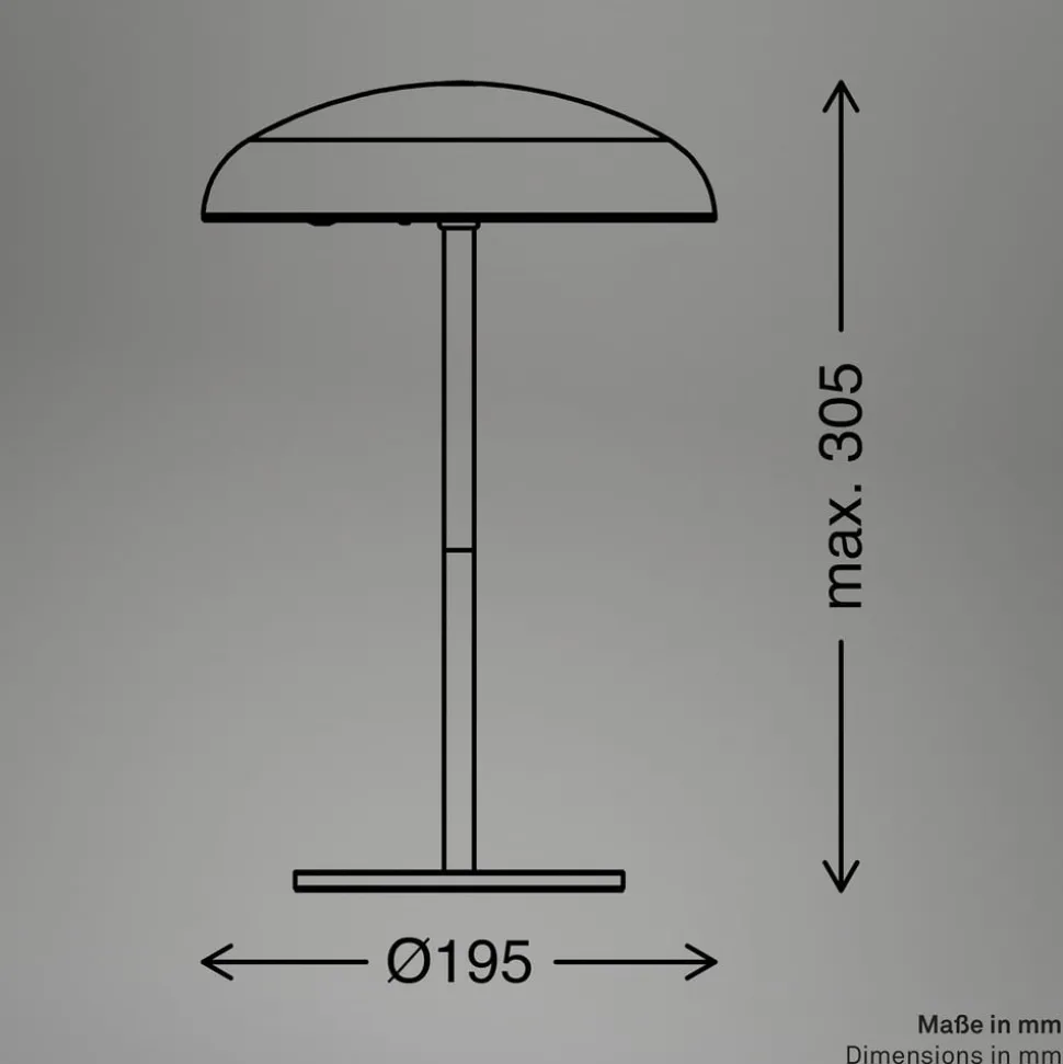 LED-bordlampe Brilo unplugged Caxa, kobberfarvet