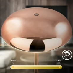 LED-bordlampe Brilo unplugged Caxa, kobberfarvet