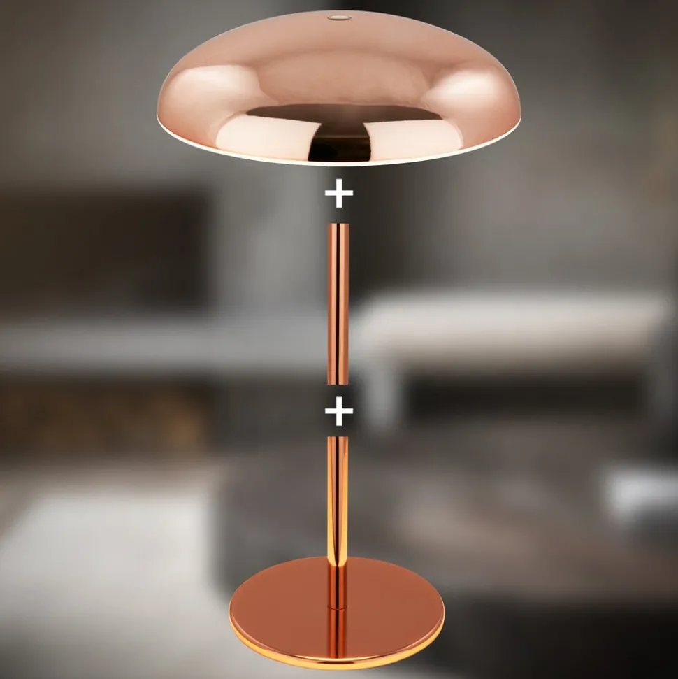 LED-bordlampe Brilo unplugged Caxa, kobberfarvet
