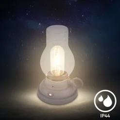 LED-bordlampe Brilo unplugged Kanea, antracit, 18 cm