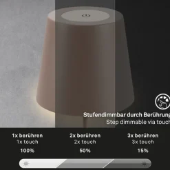 LED-bordlampe 7508012, brun, 2.700 K IP44 touchdæmper