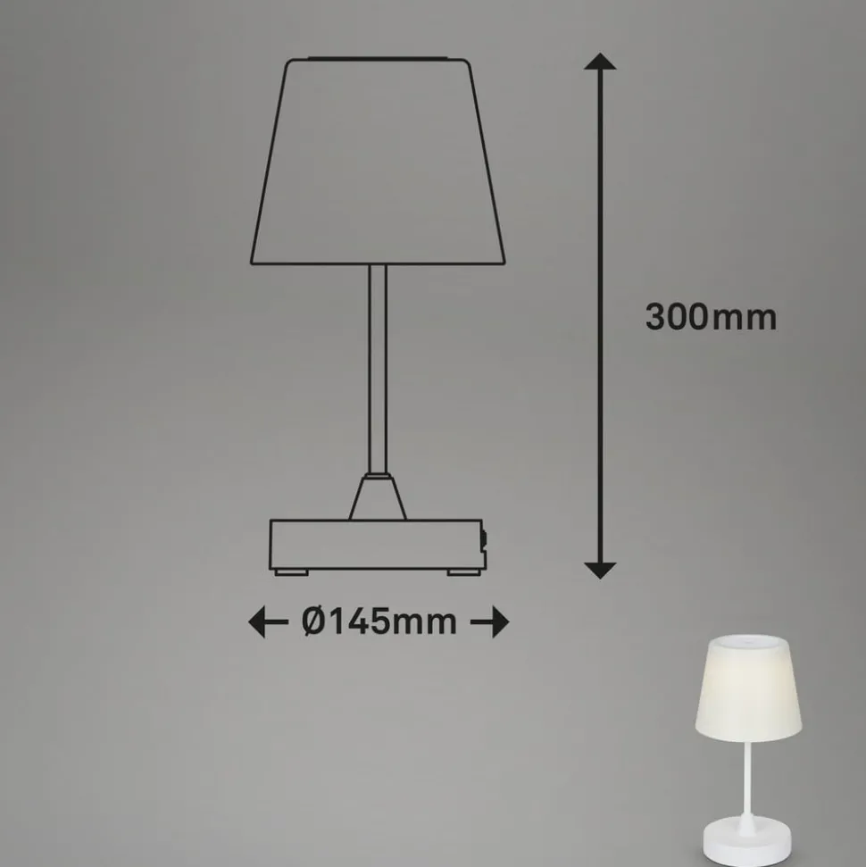 LED-bordlampe Campi, genopladeligt batteri, dæmpbar, hvid