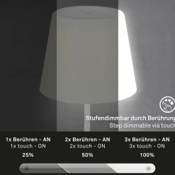 LED-bordlampe Campi, genopladeligt batteri, dæmpbar, hvid