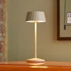 LED-bordlampe Facetta, beige, 22 cm, metal, CCT IP44