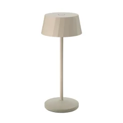 LED-bordlampe Facetta, beige, 22 cm, metal, CCT IP44