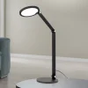 LED-bordlampe Fati, sort, højde 60 cm, aluminium, dæmper