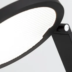 LED-bordlampe Fati, sort, højde 60 cm, aluminium, dæmper