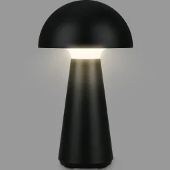 LED-bordlampe Fungo, genopladelig, sort