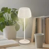 LED-bordlampe Loca, antik hvid, højde 36 cm, metal/plast