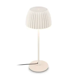 LED-bordlampe Loca, antik hvid, højde 36 cm, metal/plast
