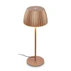 LED-bordlampe Loca, brun, højde 36 cm, metal/plast