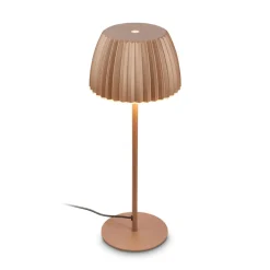 LED-bordlampe Loca, brun, højde 36 cm, metal/plast