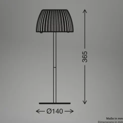 LED-bordlampe Loca, brun, højde 36 cm, metal/plast