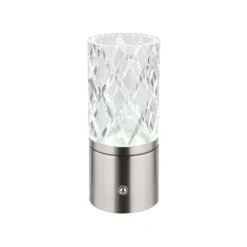 LED-bordlampe Lunki, nikkelfarvet, højde 19 cm, CCT