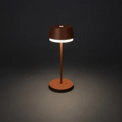 LED-bordlampe Lyon, terracotta, IP54, dæmper, CCT, RGB