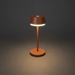 LED-bordlampe Lyon, terracotta, IP54, dæmper, CCT, RGB