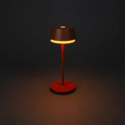 LED-bordlampe Lyon, terracotta, IP54, dæmper, CCT, RGB