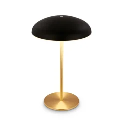 LED-bordlampe med batteri Brilo unplugged Caxa, sort/messing