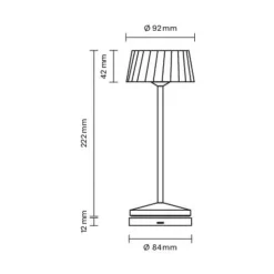 LED-bordlampe med batteri Facetta, grøn, højde 22 cm, metal, CCT