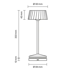 LED-bordlampe med batteri Facetta, grøn, højde 22 cm, metal, CCT