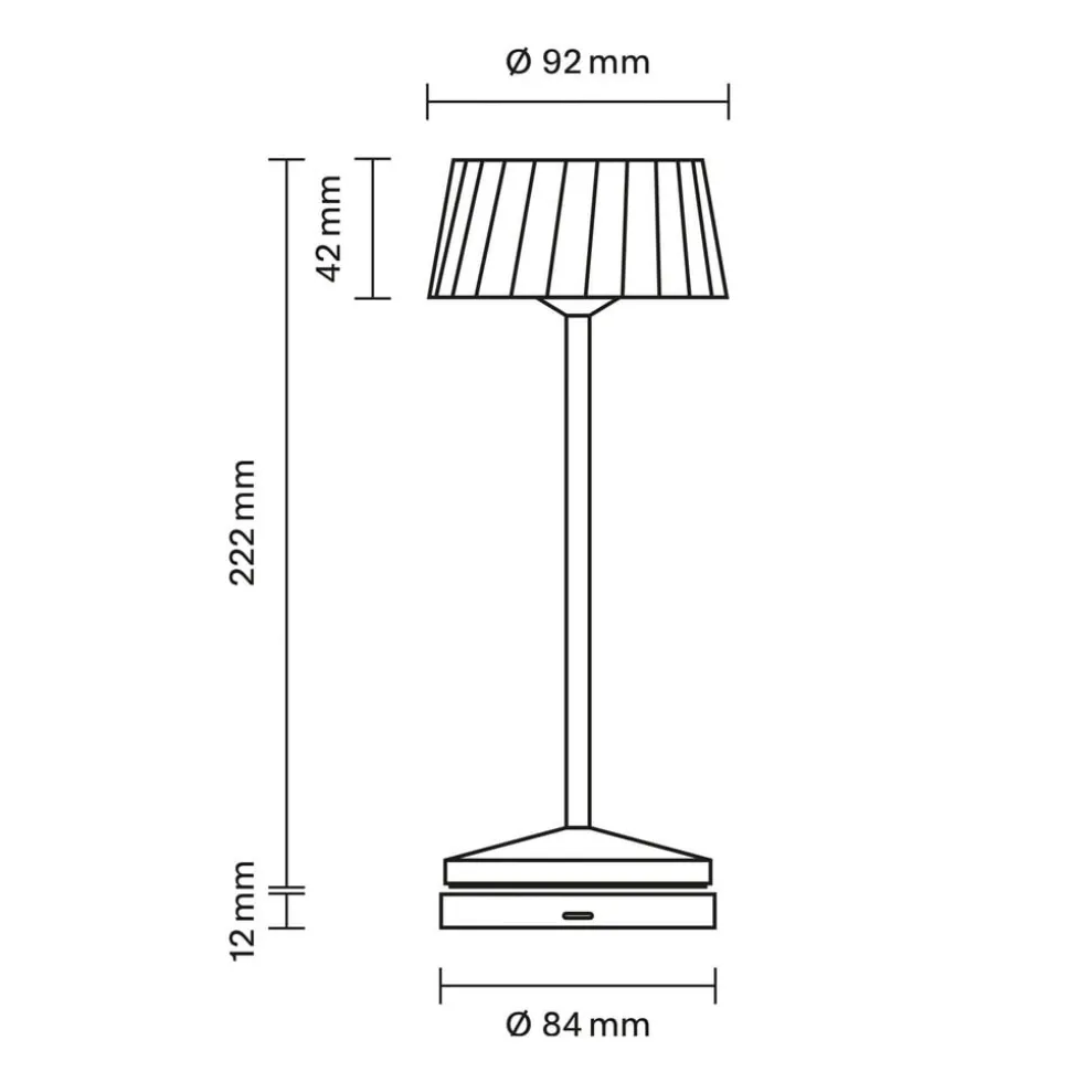 LED-bordlampe med batteri Facetta, grøn, højde 22 cm, metal, CCT