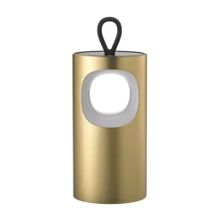 LED-bordlampe med batteri Lunari, guldfarvet 16 cm metal CCT IP44