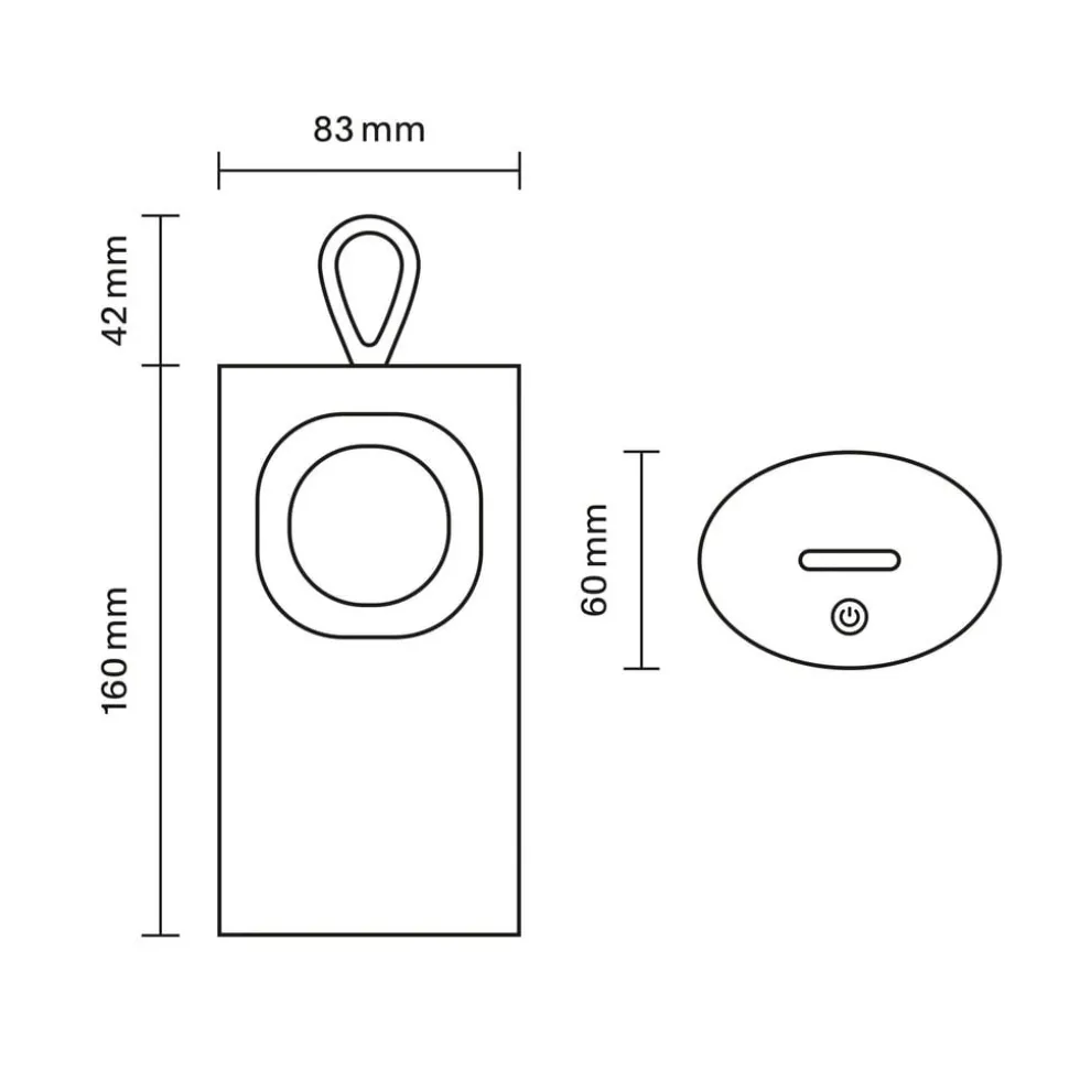 LED-bordlampe med batteri Lunari, guldfarvet 16 cm metal CCT IP44