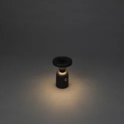 LED-bordlampe Nantes, sort, aluminium, IP54, dæmper, CCT
