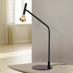LED-bordlampe Odeon, sort, drejelig