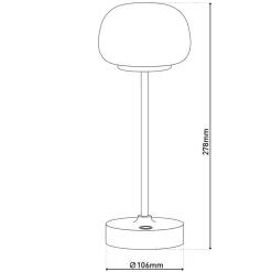 LED-bordlampe Pina hvid Højde 27,8 cm Metal/glas Touch