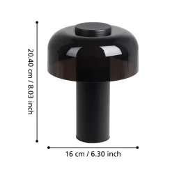 LED-bordlampe Ponente, Ø 16 cm, sort, CCT, dæmpbar