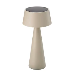 LED-bordlampe Solino, beige, solcelle/USB, 26 cm, IP44