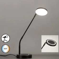 LED-bordlampe Sorento, sandfarvet, højde 48 cm, CCT dæmpbar