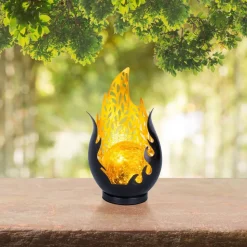 LED-bordlampe 36534, sort, guld, metal, glas