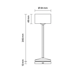 LED-bordlampe Veluna, beige, højde 25 cm, IP44, dæmpbar CCT