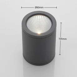 LED-downlight Embla af aluminium IP54, mørkegrå