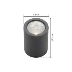 LED-downlight Embla af aluminium IP54, mørkegrå