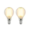 LED-dråbepære E14 4 W 2.700 K mat dæmpes, 2 stk