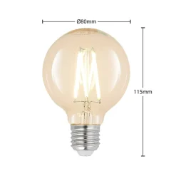 LED E27 8 W G80 2.700 K filament dæmpes klar 2 stk