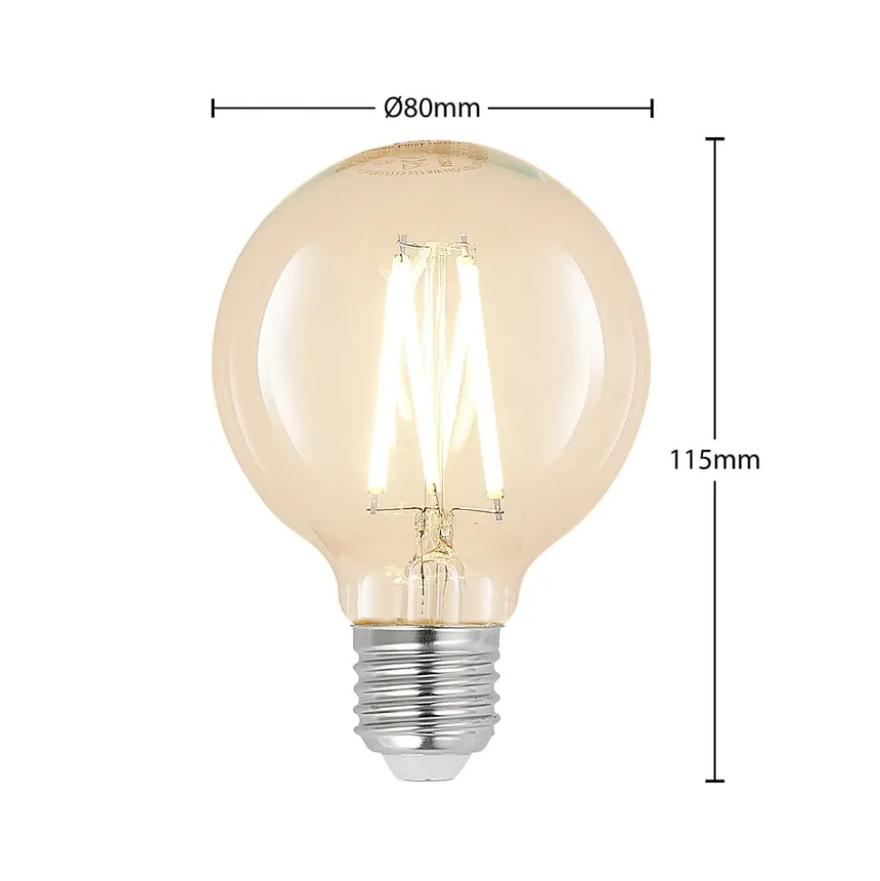 LED E27 8 W G80 2.700 K filament dæmpes klar 2 stk