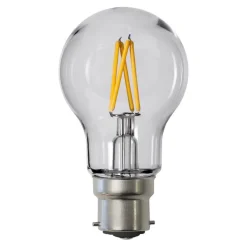 LED-filamentpære, A55, B22, 2,4 W, klar, 2.700 K