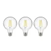 LED-filamentpære, E27, G95, 3,8W, 3000K, 806lm, 3 enheder