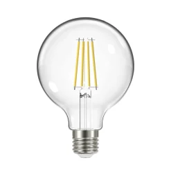 LED-filamentpære, E27, G95, 3,8W, 3000K, 806lm, 3 enheder