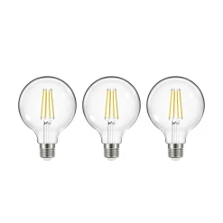 LED-filamentpære, E27, G95, 3,8W, 2700K, 806lm, 3 enheder