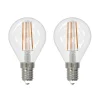 LED-filamentpære E14 4W 2.700 K dråbe dæmpes 2 stk